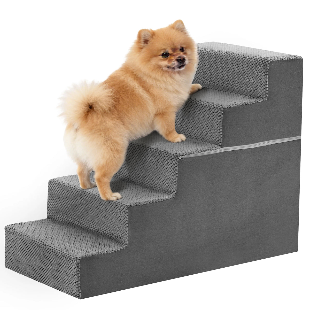 Indoor Foam Dog Stairs Ramp With Non Slip Curved Steps