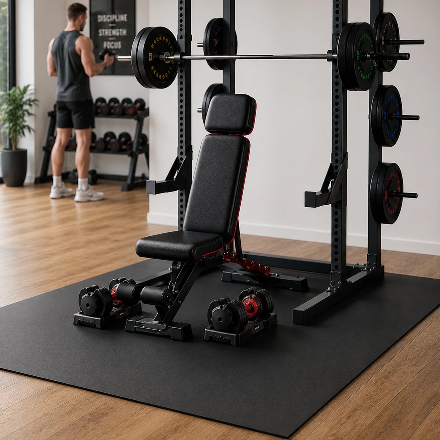 Extra Thick Non Slip PVC Workout Mat With Carry Bag