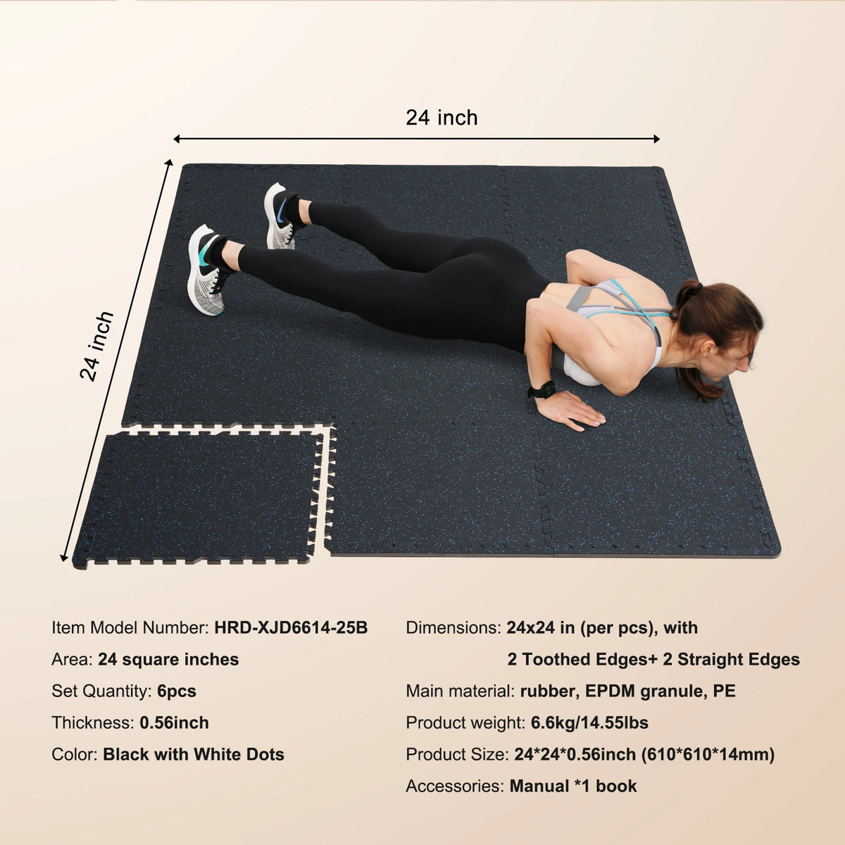 SucceBuy Interlocking Rubber EVA Foam Gym Exercise Floor Mats
