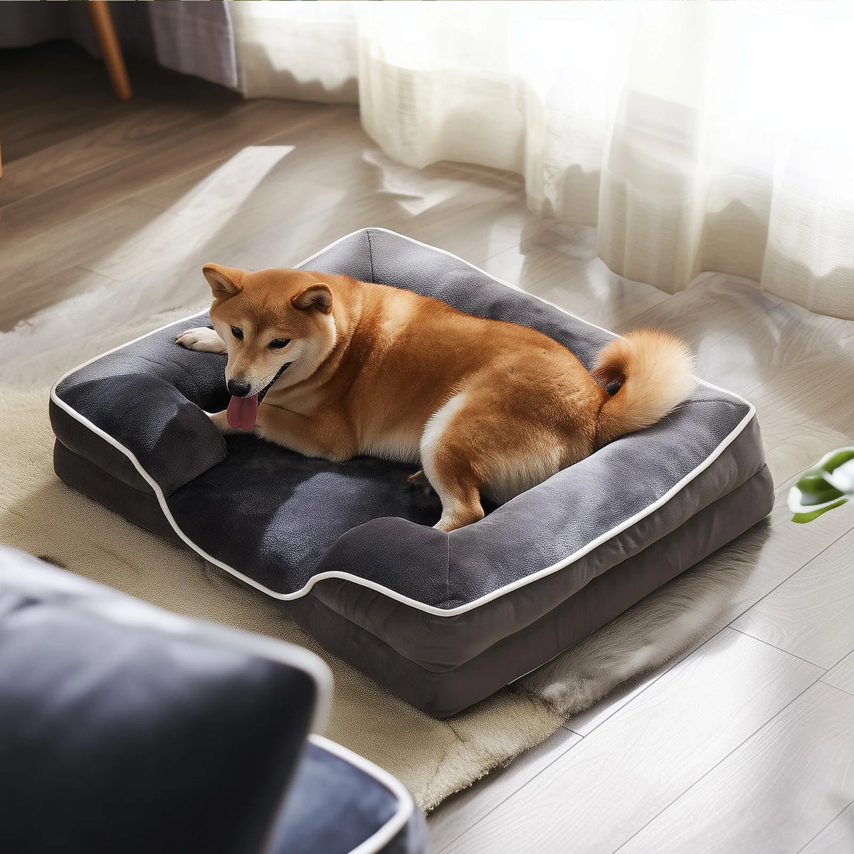 MCQ 42x32 Inch Memory Foam Dog Bed XL Machine Washable Cover Pet Bed Anti-Slip Waterproof Memory Foam Couch Bed for Home Pet Indoor Dogs