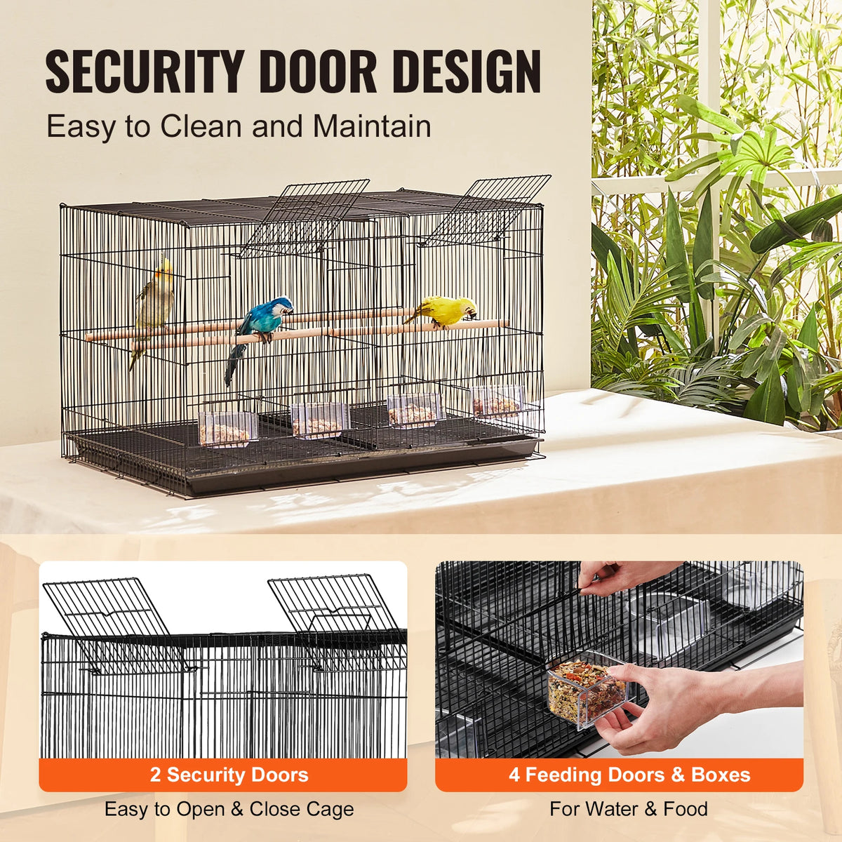 SucceBuy Stackable Divided Bird Cage With Travel Handle