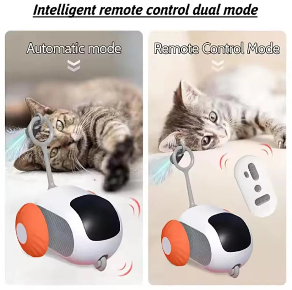 Interactive Smart Cat Toy Car Remote Control Rolling Mode