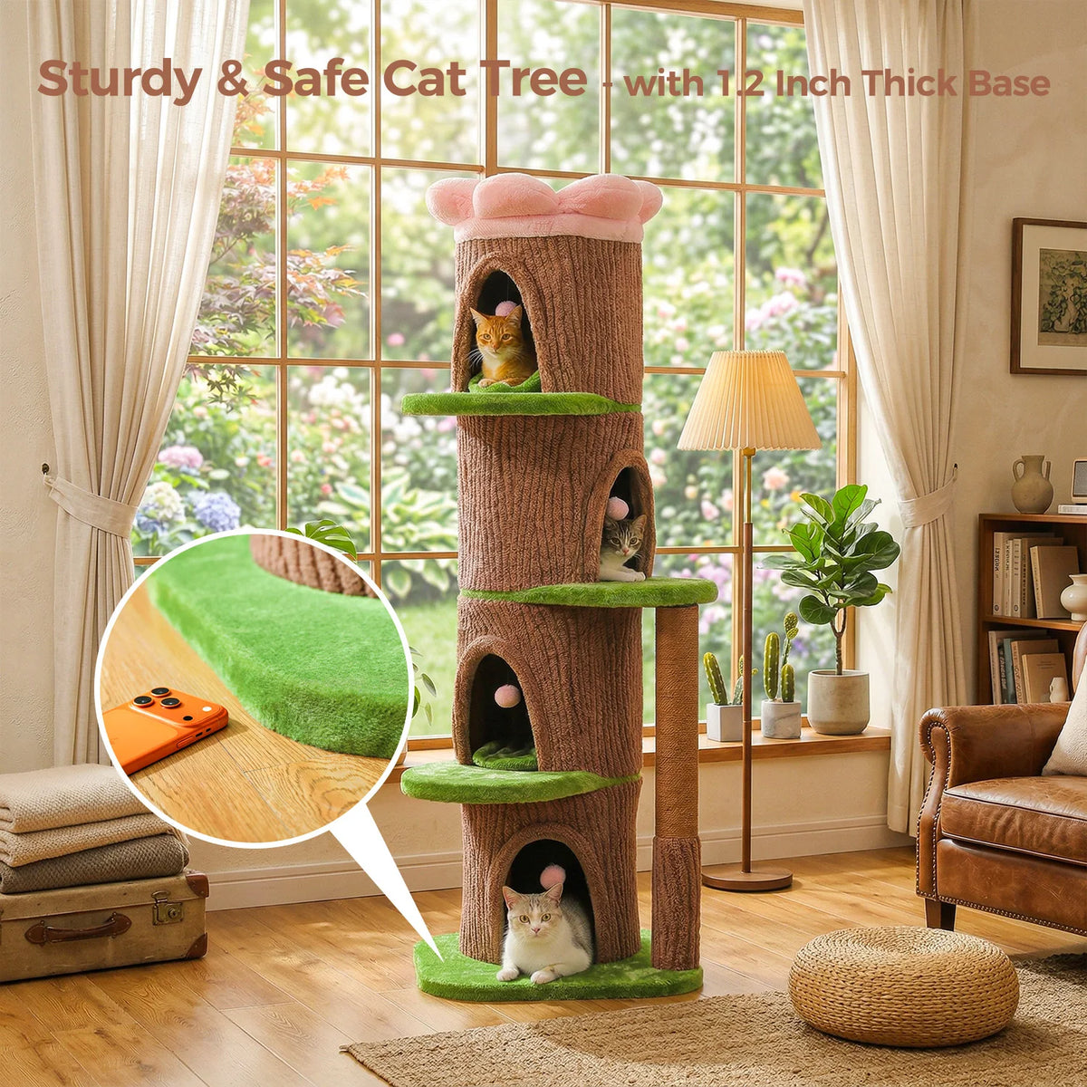 PAWZ Road Premium Cat Tree With Four Condos And Post