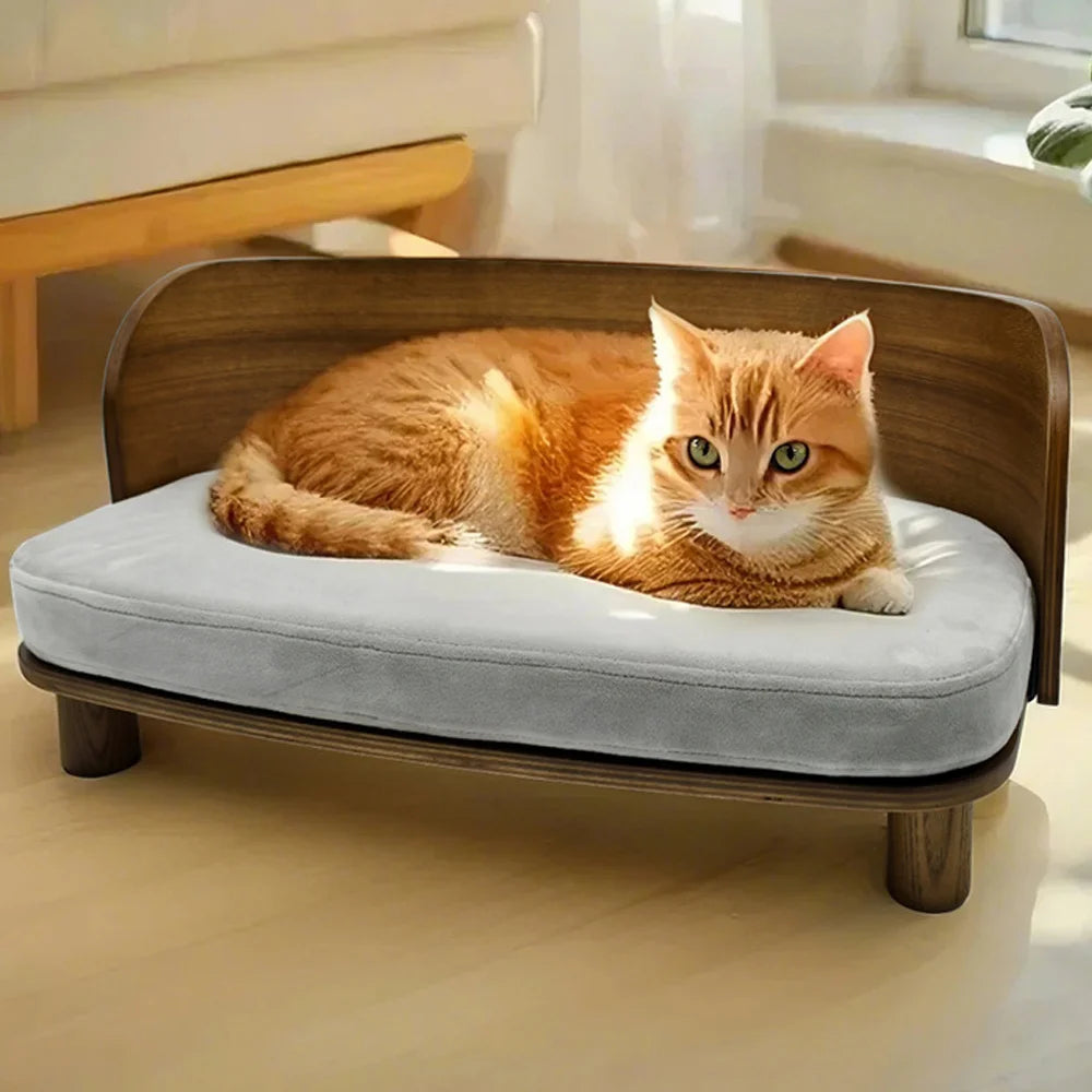 Borwart Elevated Pet Sofa With Waterproof Eucalyptus Wood Frame