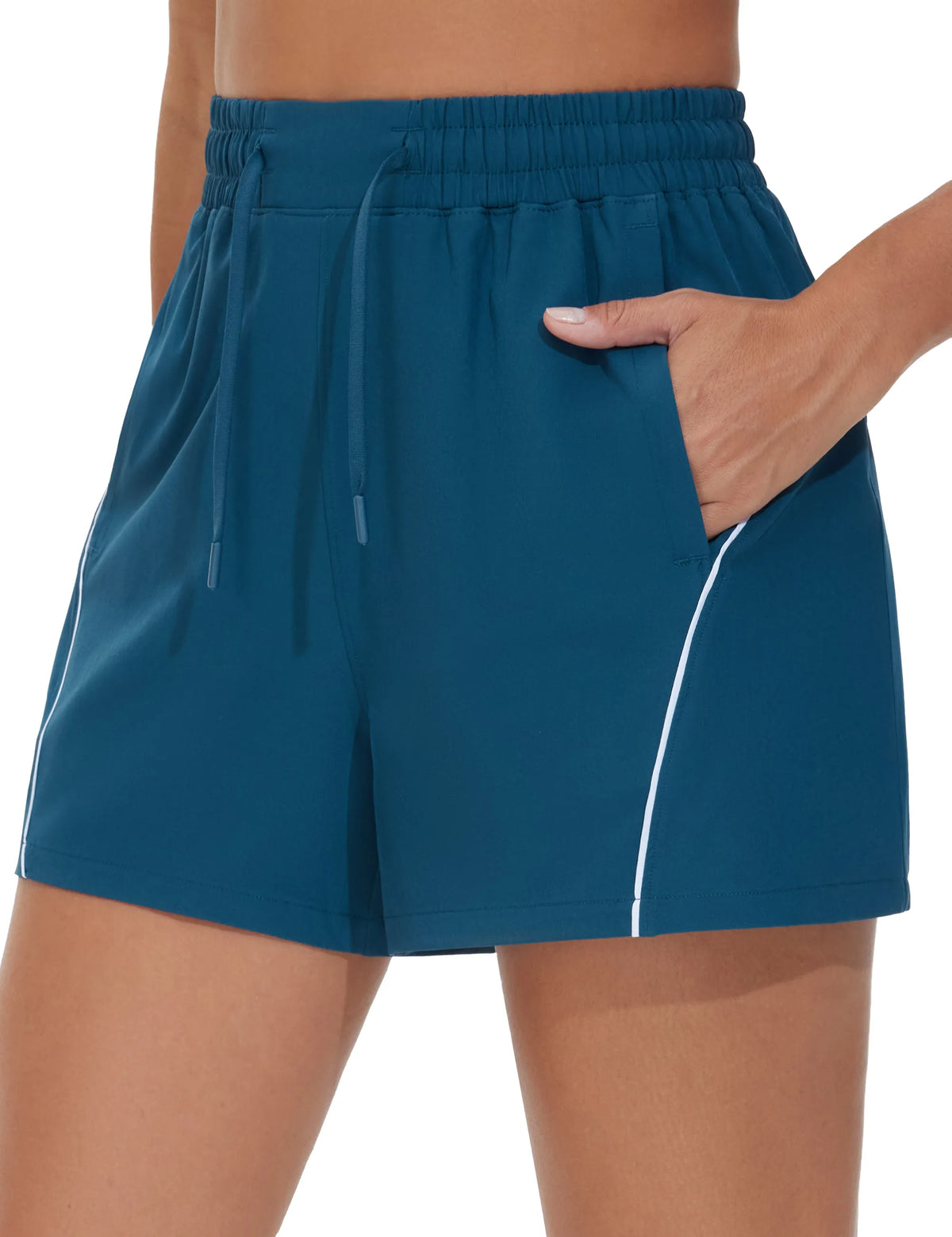 The Gym People Women High Waist Running Shorts With Pockets