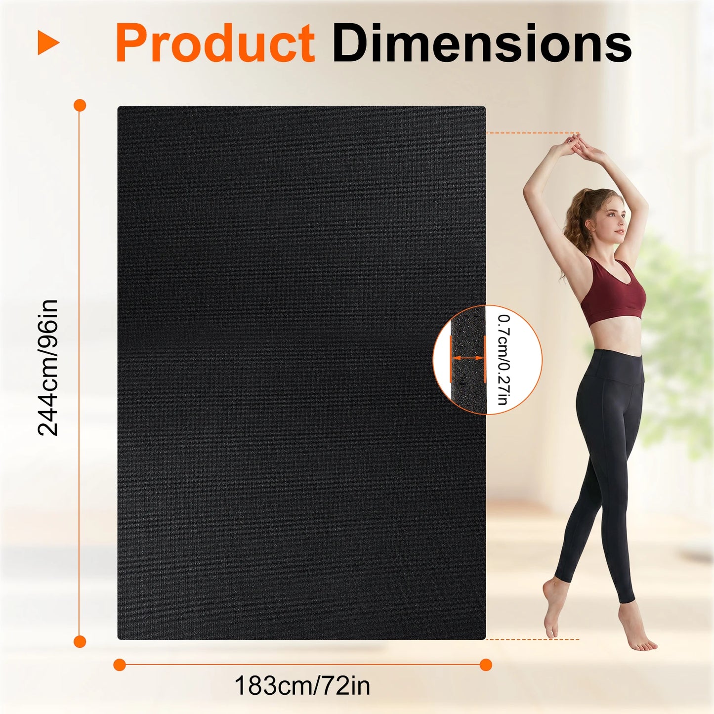 Extra Thick Non Slip PVC Workout Mat With Carry Bag