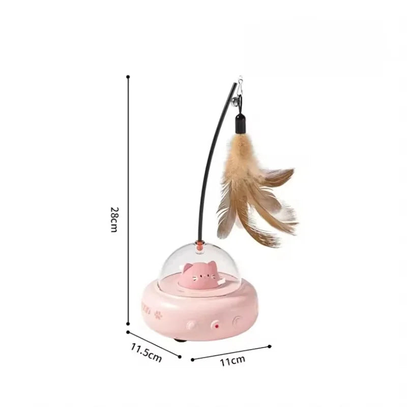 Automatic Electric Cat Teaser Stick Toy Interactive Laser Feather Toy