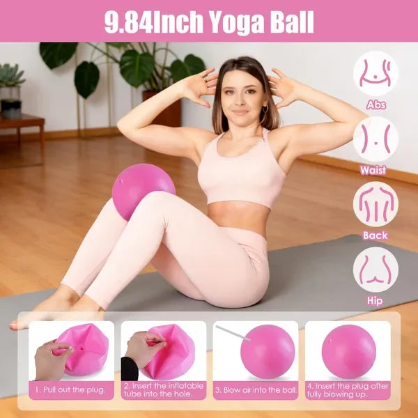 Complete Pilates Ring Fitness Kit With Resistance Bands And Stretcher