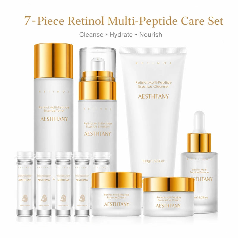 Retinol Multi Peptide Hydrating Skincare Set For Facial Care