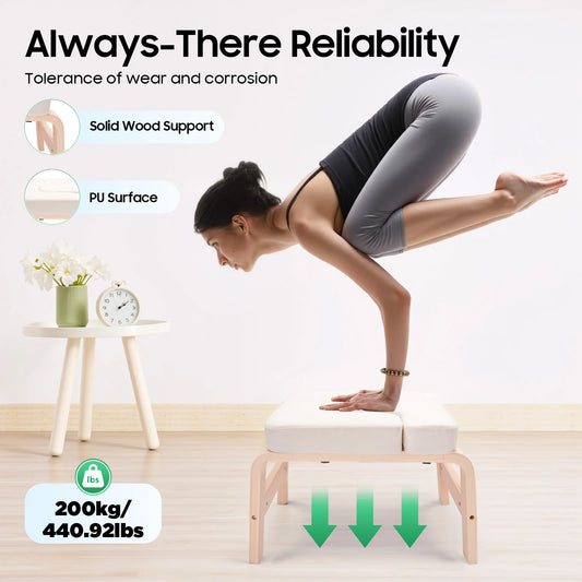 Premium Yoga Headstand Bench With Detachable T Block And Cushion
