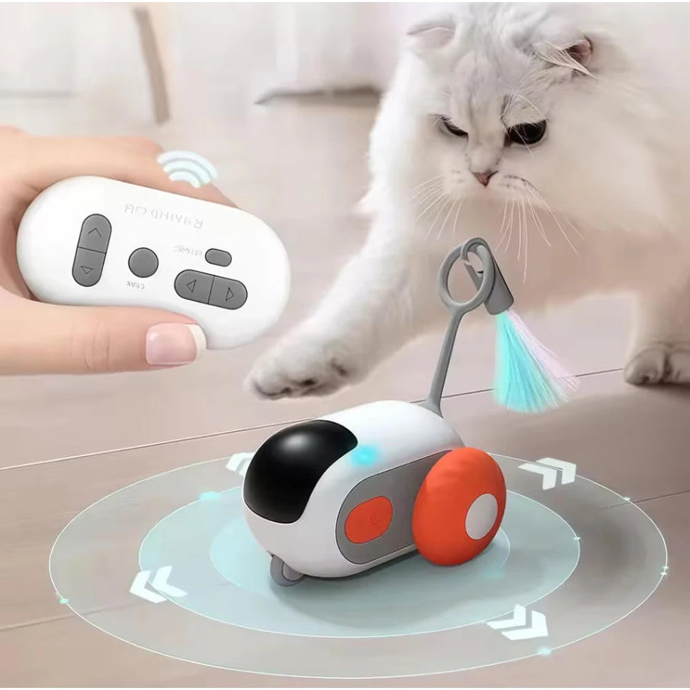 Interactive Smart Cat Toy Car Remote Control Rolling Mode