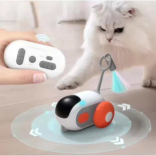 Interactive Smart Cat Toy Car Remote Control Rolling Mode
