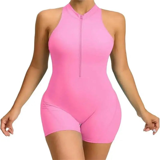 Breathable Quick Dry Seamless Yoga Jumpsuit Sleeveless Athletic Workout Romper