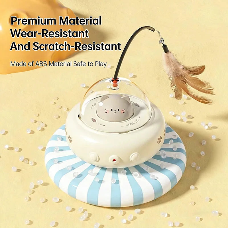 Automatic Electric Cat Teaser Stick Toy Interactive Laser Feather Toy