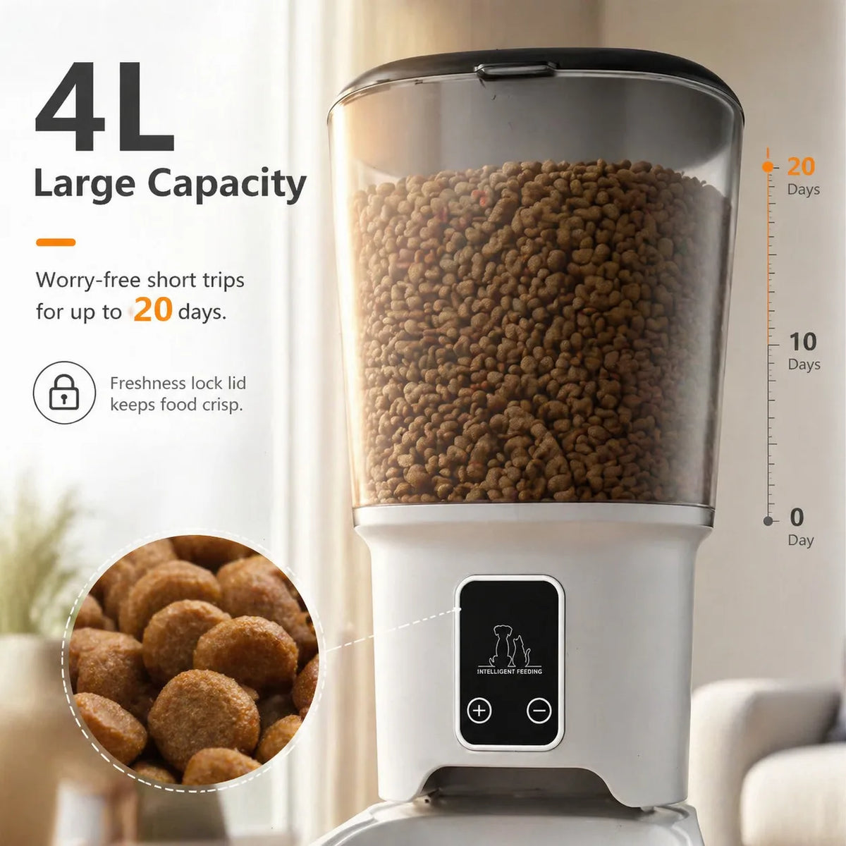 Smart Automatic Cat Feeder With App Control And Timed Dispensing