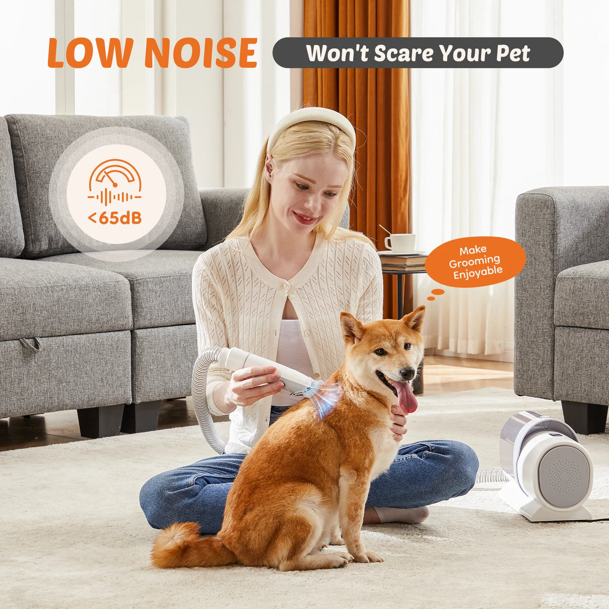 JHK Professional Low Noise Cordless Pet Grooming Clippers