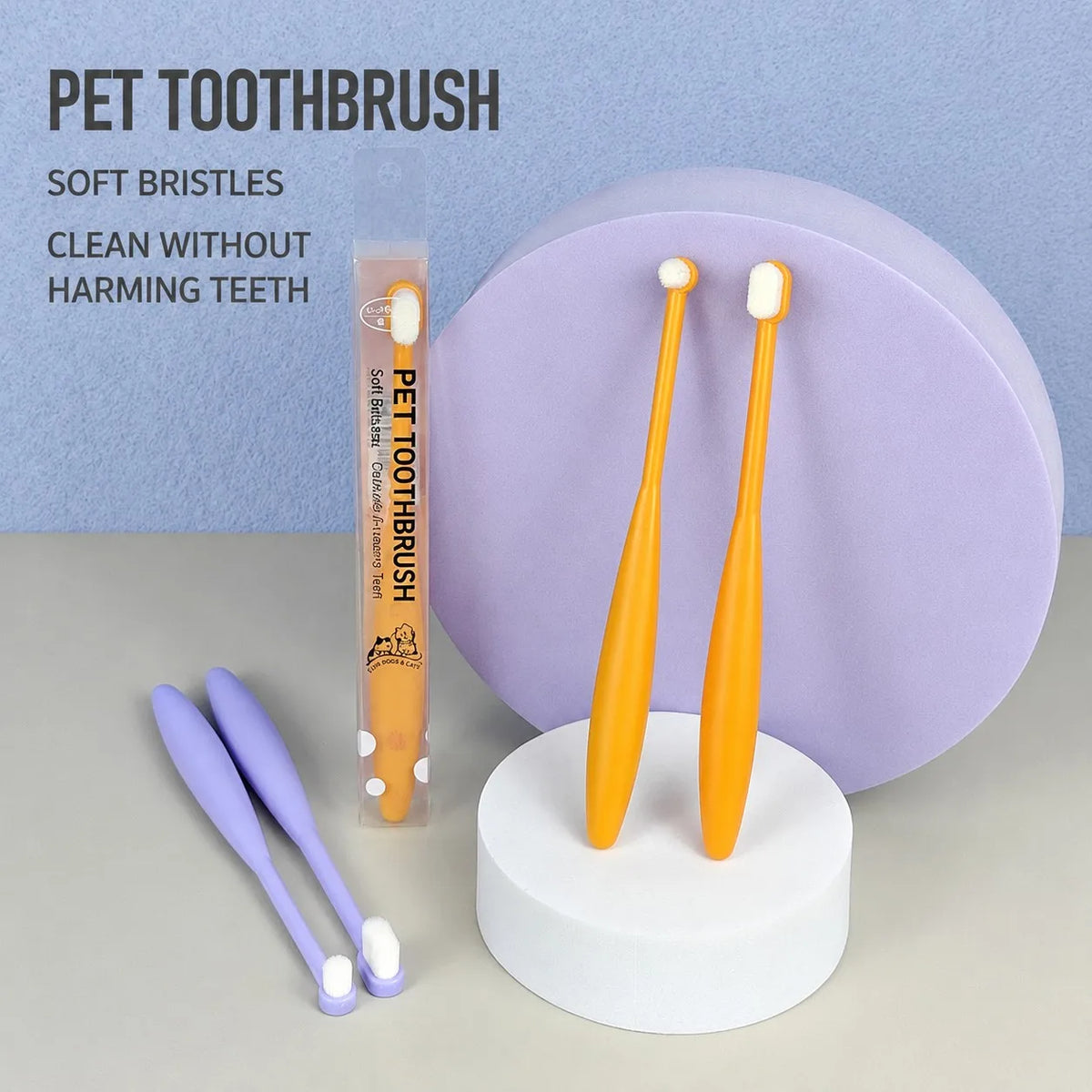 Dense Bristle Pet Toothbrush For Dog And Cat Oral Care
