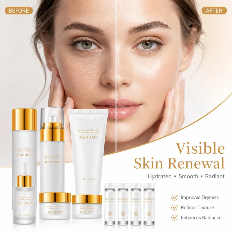 Retinol Multi Peptide Hydrating Skincare Set For Facial Care