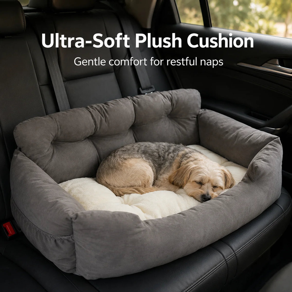 Portable Dog Booster Seat With Waterproof Cover And Safety Leash