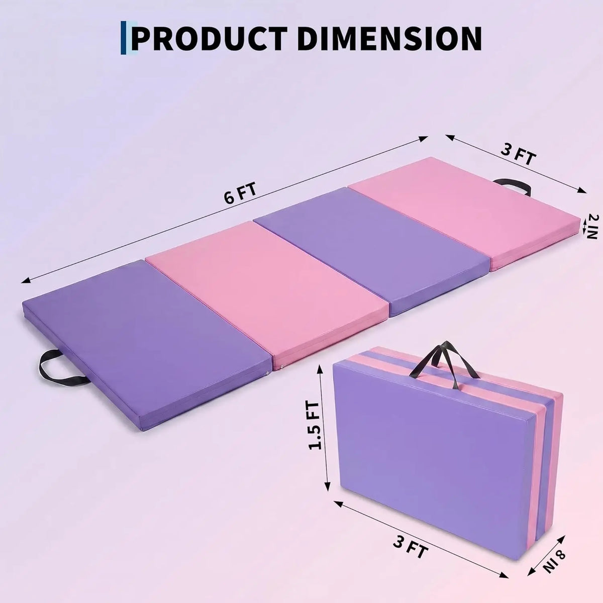 HiMiss Folding Gymnastics Exercise Mat For Home Workouts