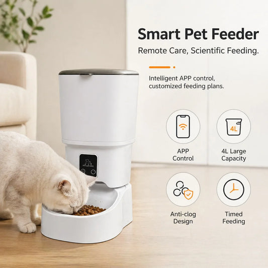 Smart Automatic Cat Feeder With App Control And Timed Dispensing