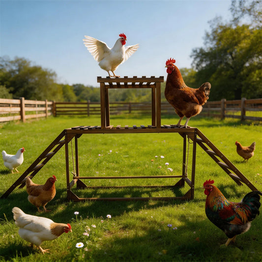 Pine Wood Chicken Perch Swing Roosting Bars Climbing Ladder Toy