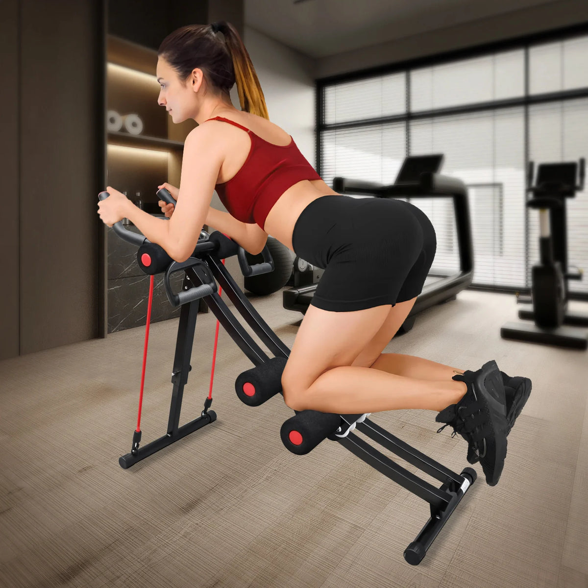GIKPAL Foldable Ab Machine Core Trainer With LCD Display
