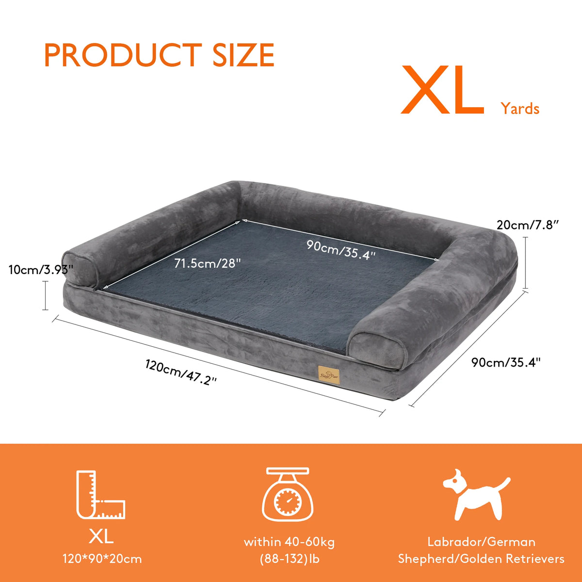 Bingopaw Orthopedic Dog Bed With Removable Washable Foam Cover