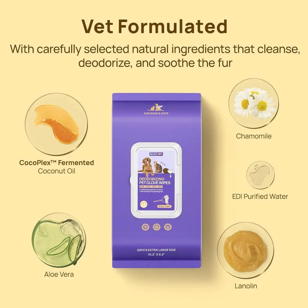 Vet Recommended Deodorizing Pet Cleaning Wipes For Dogs