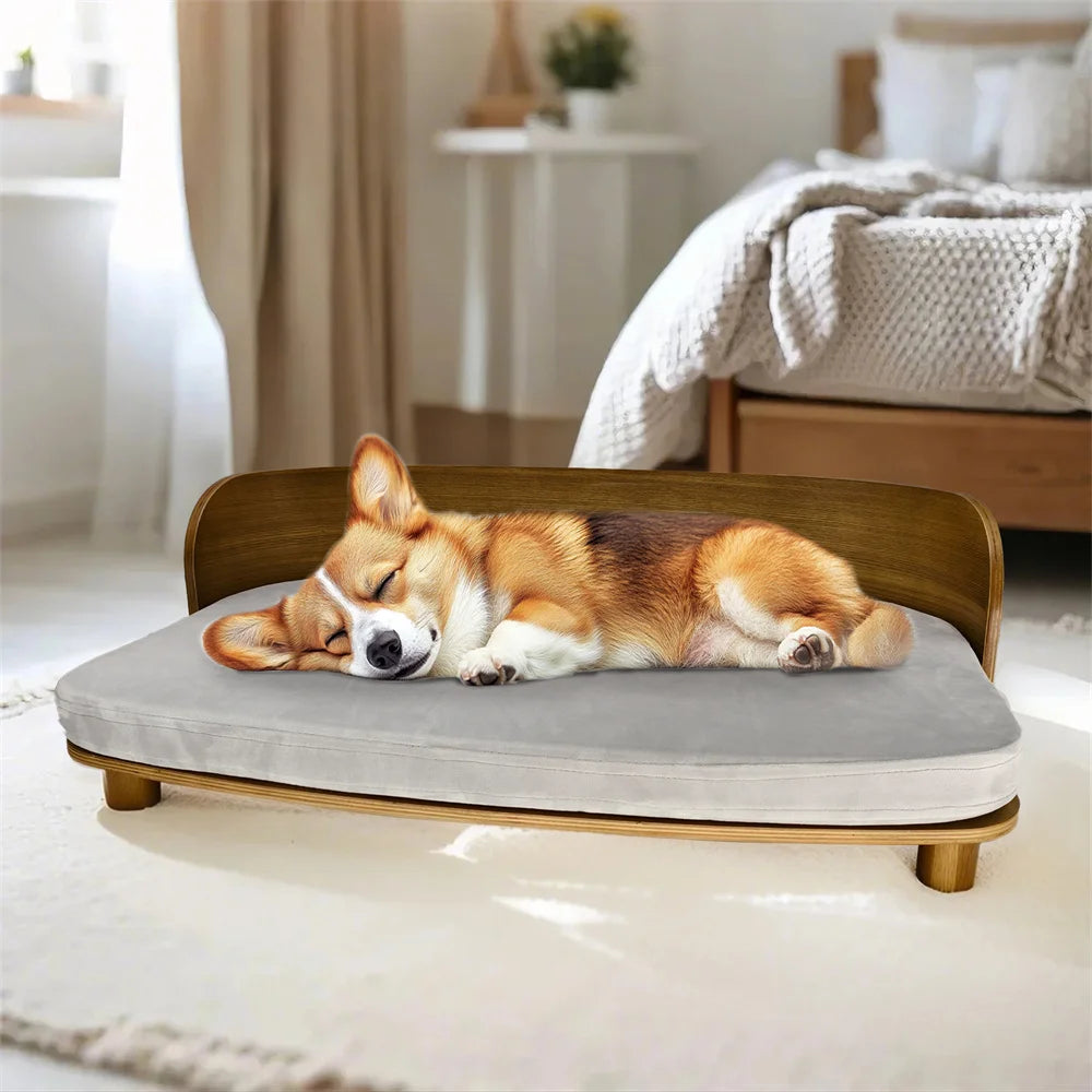 Borwart Elevated Pet Sofa With Waterproof Eucalyptus Wood Frame