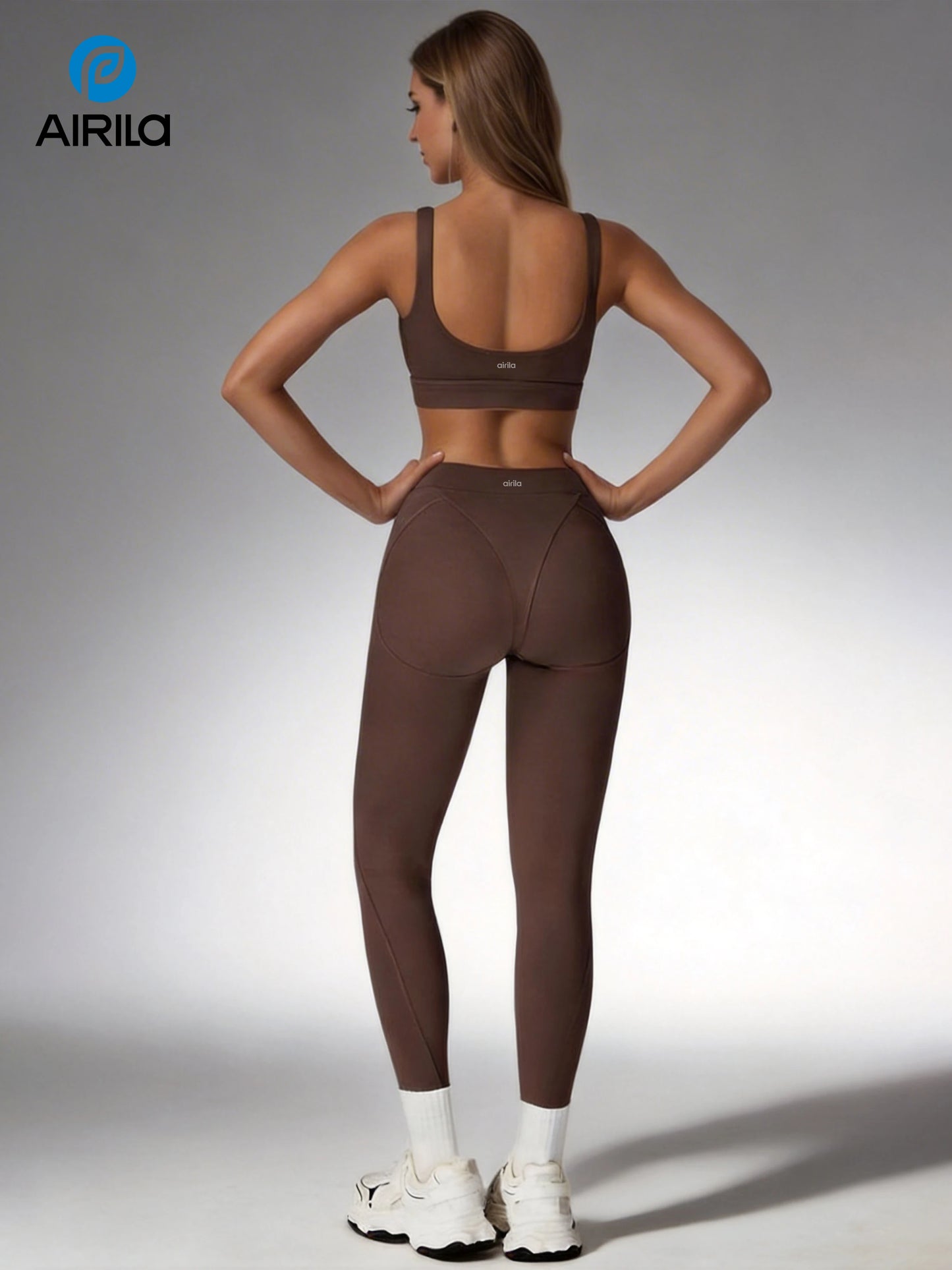 Airila Yoga Two Piece Set With Sports Bra And Leggings