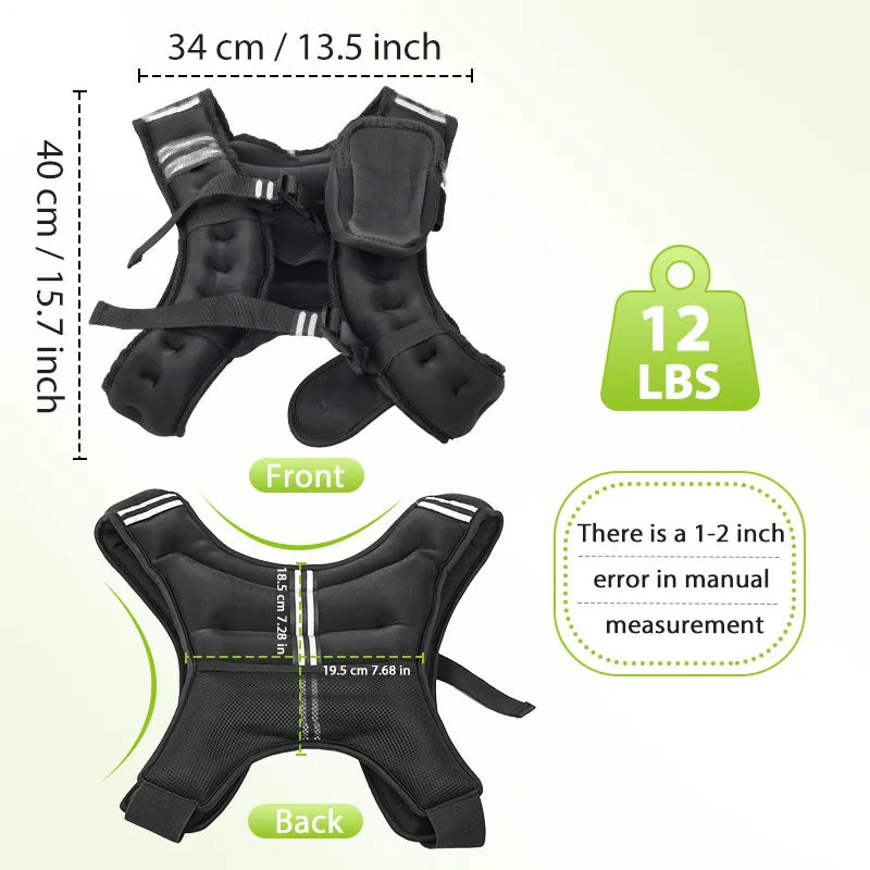 Premium Iron Pellet Weight Vest With Reflective Strips For Fitness