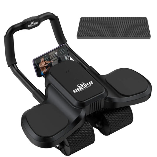 Relife Automatic Rebound Four Wheel Ab Roller With Knee Mat