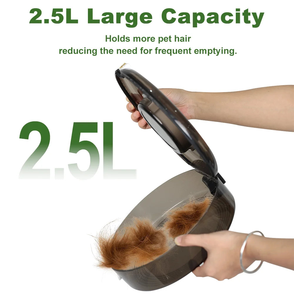 Pet Grooming Kit Cat/Dog Hair Vacuum with 2.5L Large Capacity,5 in 1 Professional Pet Blow&Suction Machine with 5 Blow Settings and 3 Suction Level, Low Noise Pet Hair Cleaner for All Hair Type