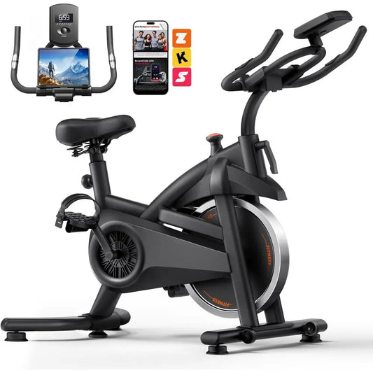 Stationary Exercise Bike Belt Drive Silent Adjustable Resistance