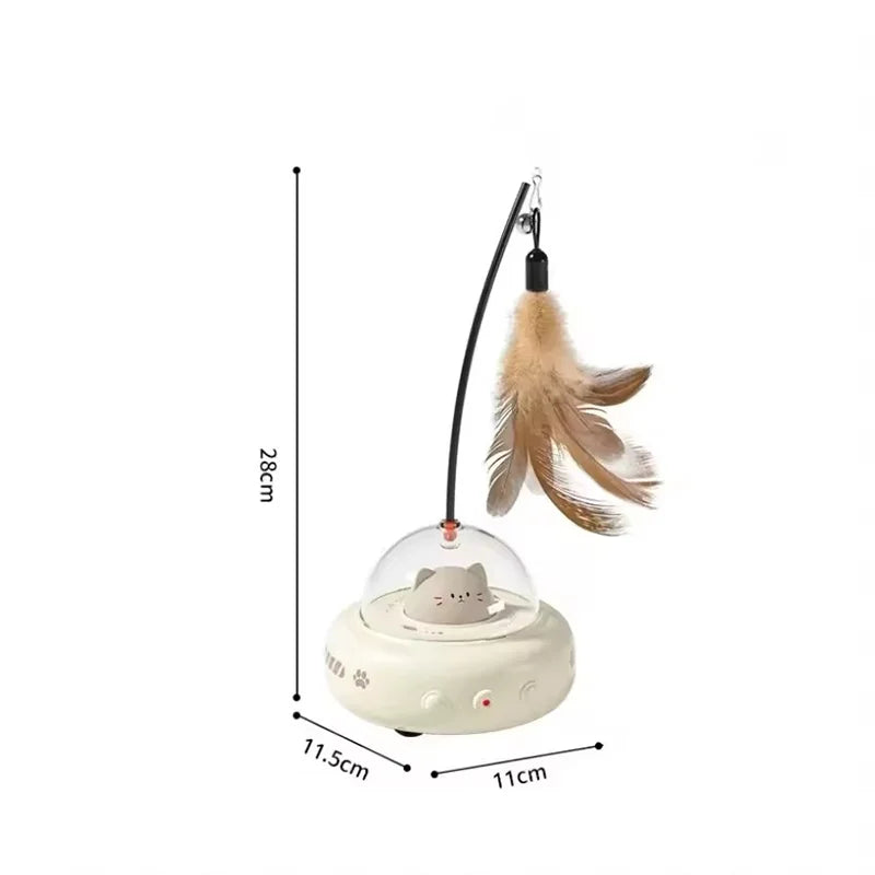 Automatic Electric Cat Teaser Stick Toy Interactive Laser Feather Toy