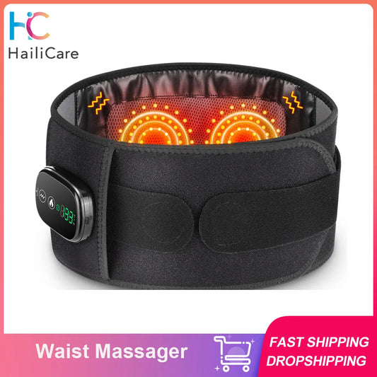 Hailicare Heated Waist Belt With Lumbar Support And Vibration Massage