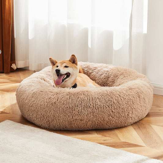 JHK Calming Dog Bed Plush Faux Fur Washable Pet Bed