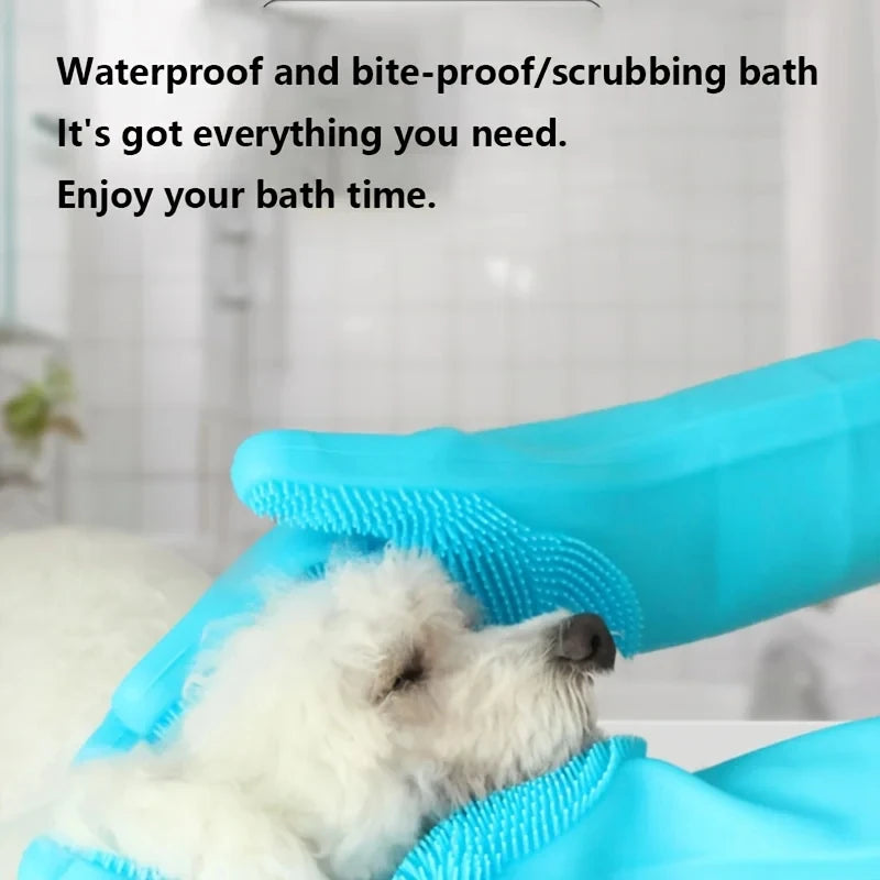 Silicone Pet Grooming Gloves For Dogs Cats Hair Removal Scrubber