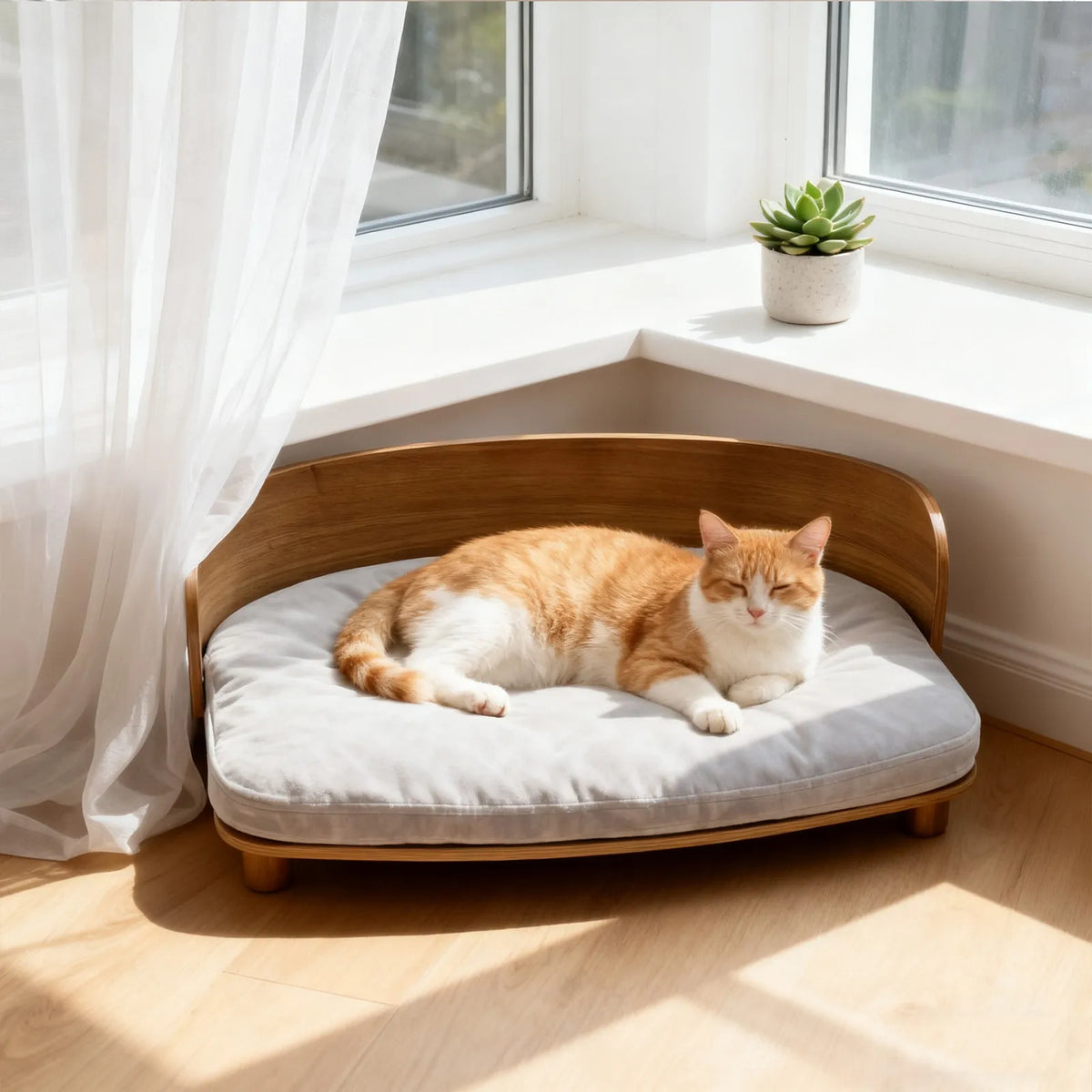 Borwart Elevated Pet Sofa With Waterproof Eucalyptus Wood Frame