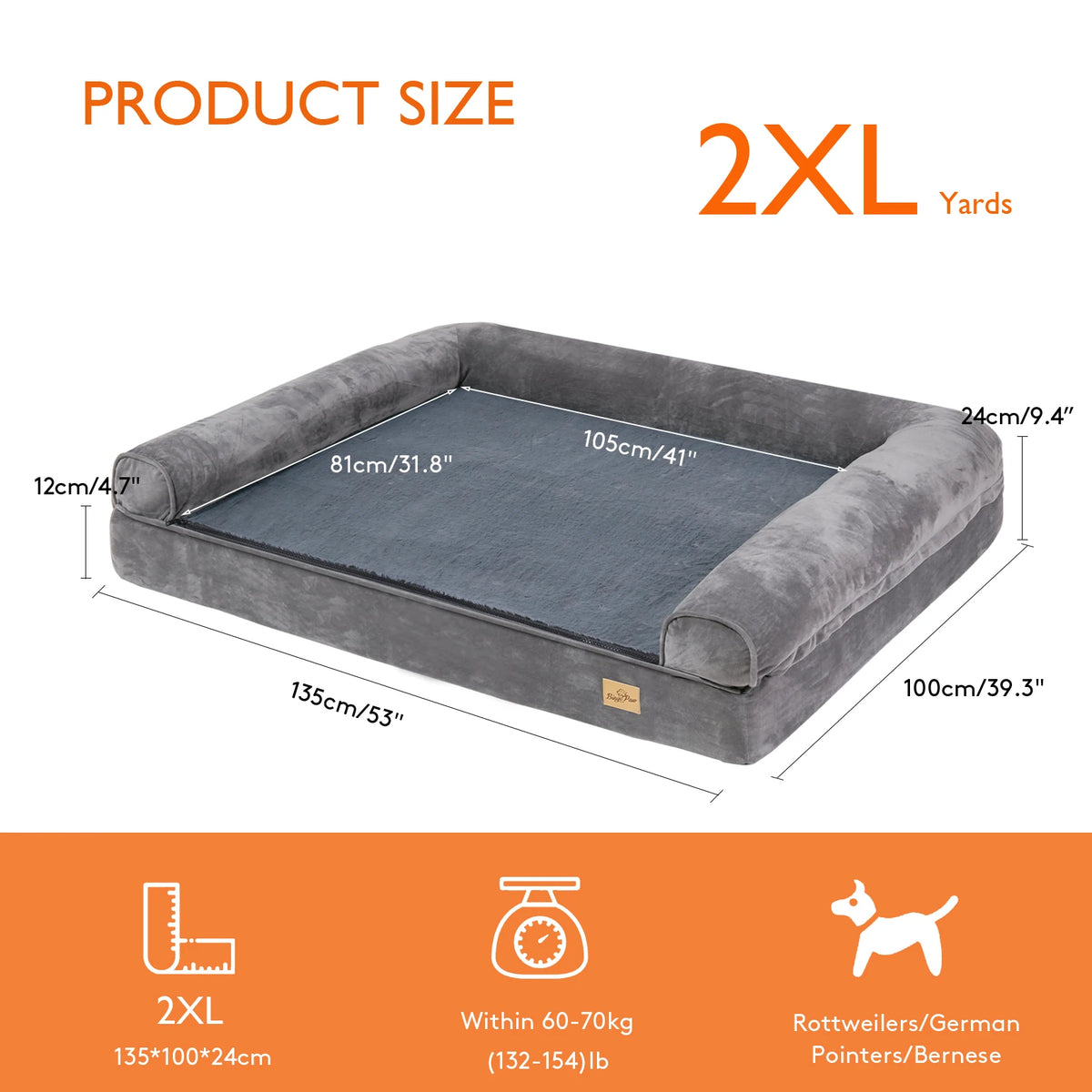 Bingopaw Orthopedic Dog Bed With Removable Washable Foam Cover