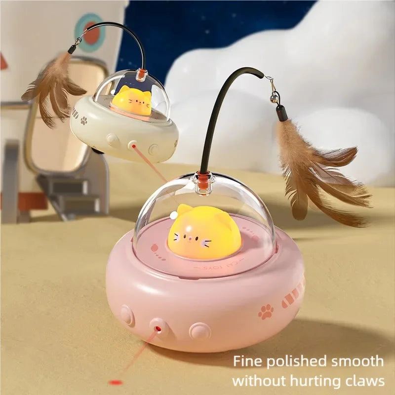 Automatic Electric Cat Teaser Stick With Replaceable Feather Bell