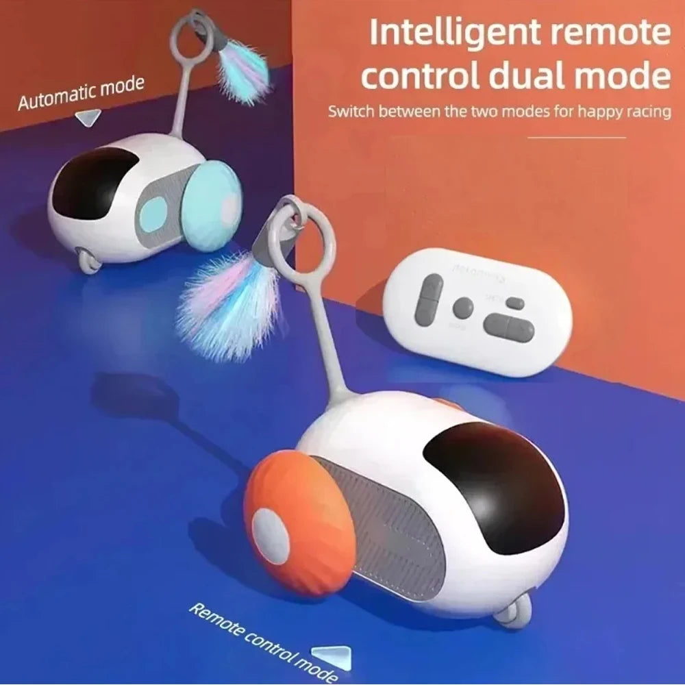Interactive Smart Cat Toy Car Remote Control Rolling Mode