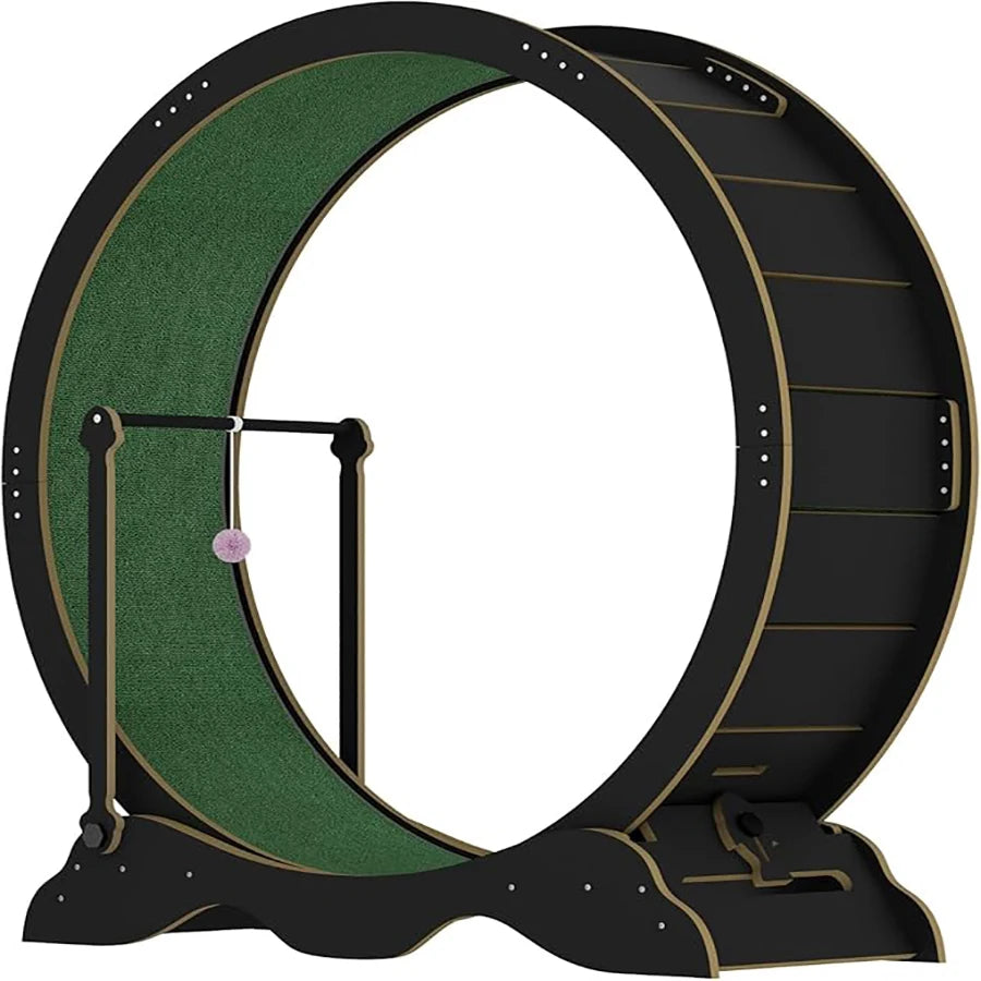 Cat Exercise Wheel With Detachable Carpeted Runway For Indoor Pets