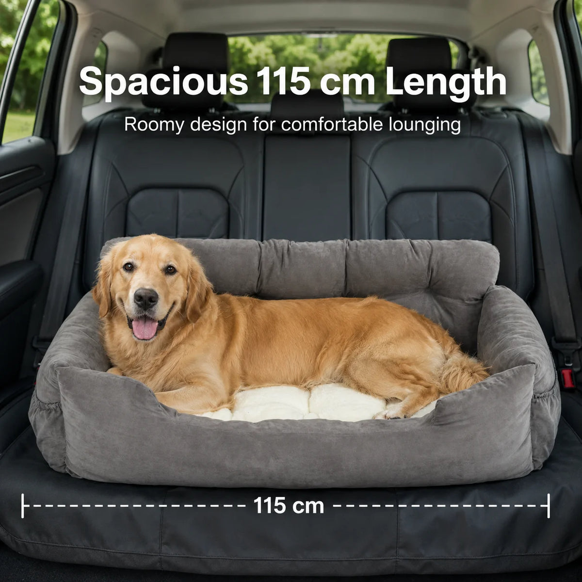 Portable Dog Booster Seat With Waterproof Cover And Safety Leash