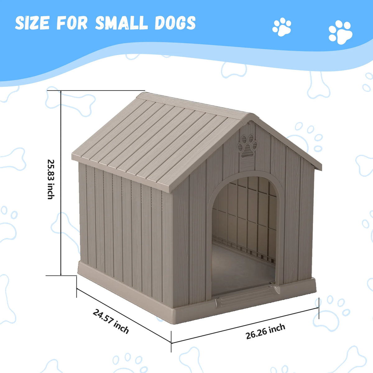 Outdoor Plastic Dog House With Weather Resistant Ventilated Design