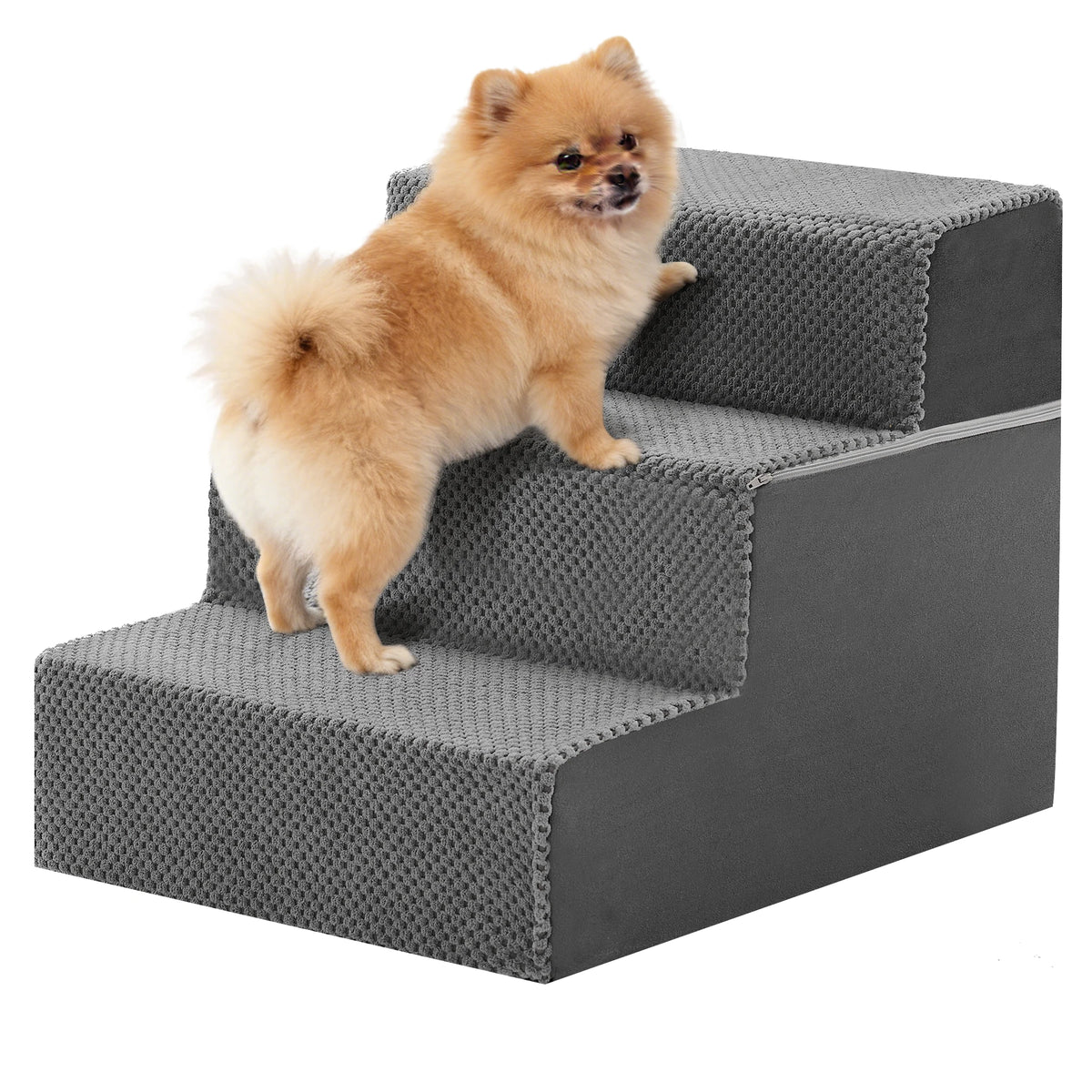 Indoor Foam Dog Stairs Ramp With Non Slip Curved Steps