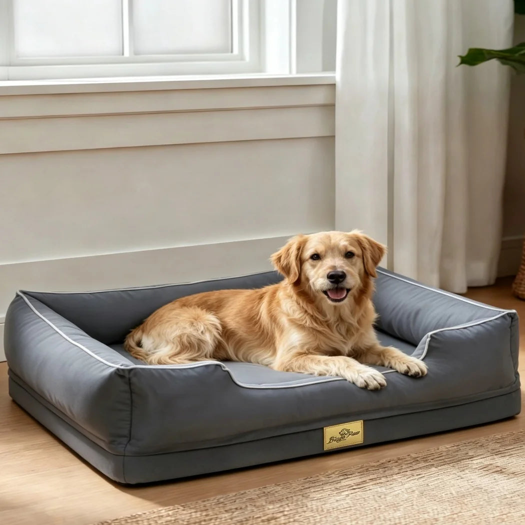 Borwart Orthopedic Dog Bed With Bolster And Washable Cover