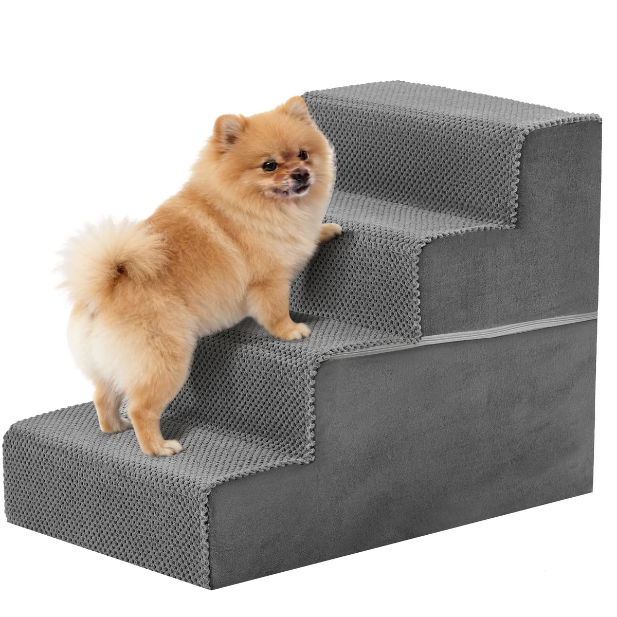 Indoor Foam Dog Stairs Ramp With Non Slip Curved Steps