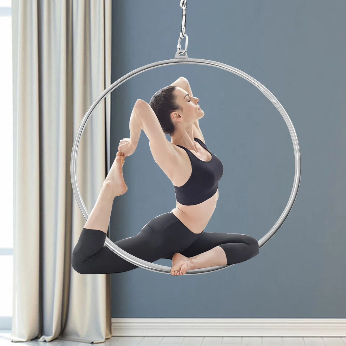 Stainless Steel Aerial Yoga Hoop Lyra Suspension Ring For Fitness